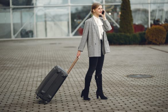 woman with luggage